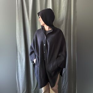 Black wool cape
